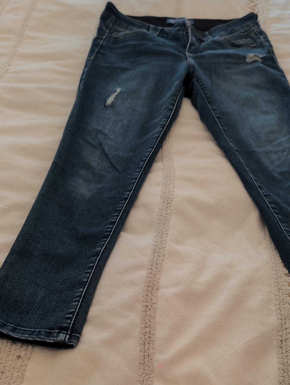 Democracy Skinny Jeans in Dark Blue with Light Distressing